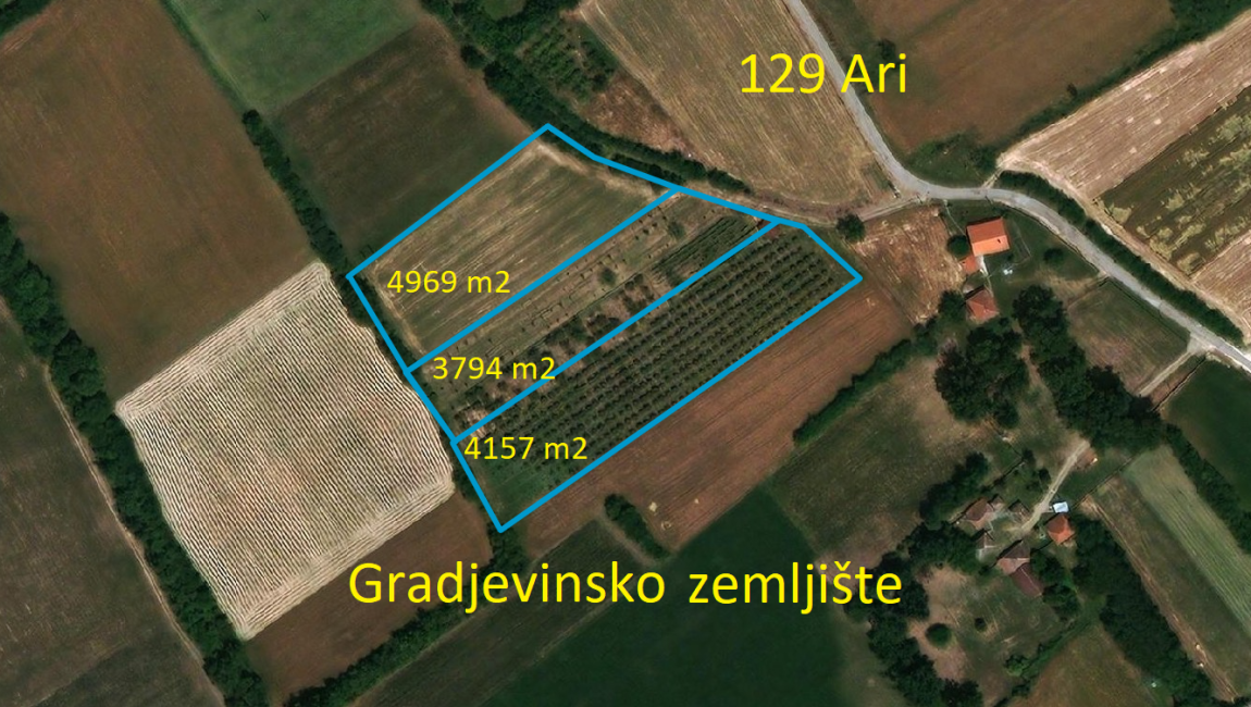 Gradjevinsko zemljište Koraćica Voćnjak 129 Ari