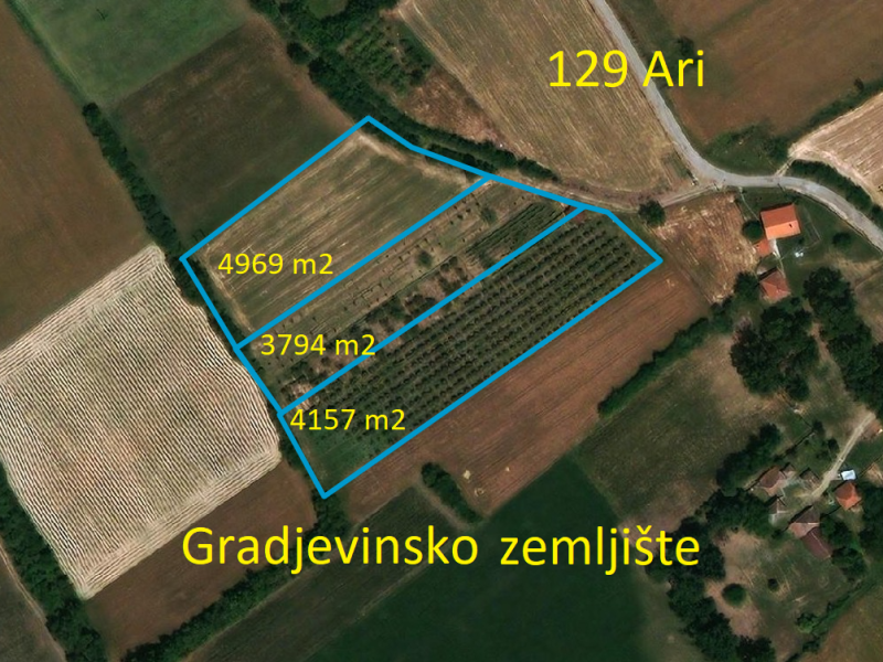 Gradjevinsko zemljište Koraćica Voćnjak 129 Ari